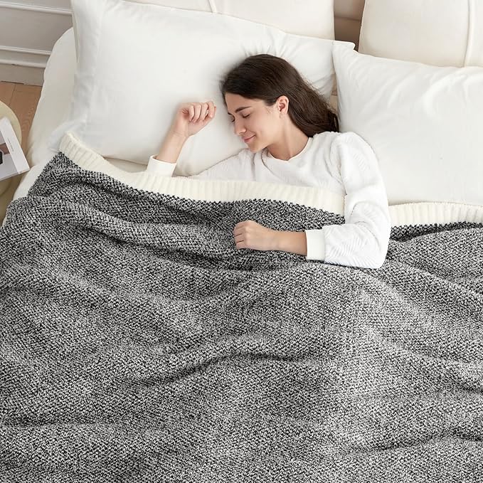 Snuggle Sac Queen Size Bedding Blanket Black, Super Soft Warm Cozy Bed Blankets - Image 3