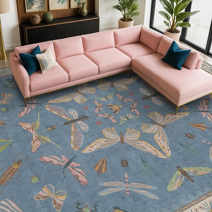 Hazo Haus Insect Light Blue Rug - Image 8