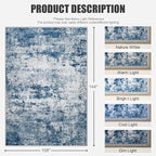6x9 Area Rug Living Room Rug: Washable Modern Abstract Soft Thin Rug Indoor - Image 2