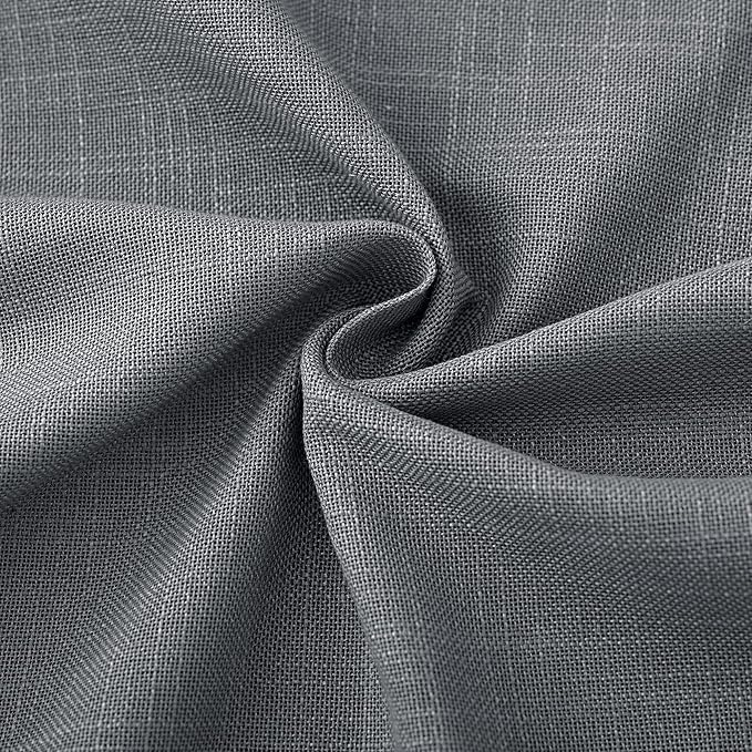 Dark Gray Curtains for Living Room Back Tab Modern Farmhouse Semi Sheer Gray - Image 5