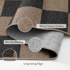 Lahome Colette Checkered Easy Jute 3x5 Rug, Washable Rugs - Image 5
