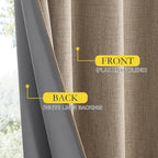 NICETOWN Burlap Vintage Open Linen Weave Flax Thermal Curtains, 100% Blackout - Image 6