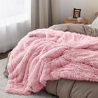 Bedsure GentleSoft Fluffy Pink King Size Blanket - Image 3