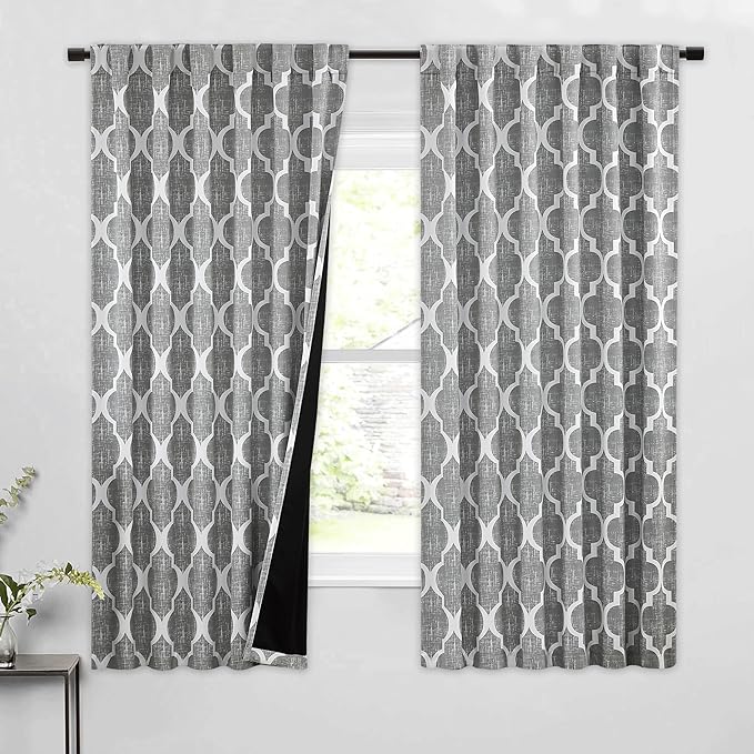 Beauoop 100% Blackout Curtains 63 Inches Long 2 Panels by Beauoop