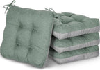 Geetery 4 Pack Chair Cushions, 16" x 15",Basil Green,Solid Color