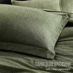 Monbix King Size Comforter Set Olive Green 7 Pieces Bed in a Bag