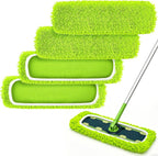Reusable Microfiber Mop Pads 4 Pack Compatible with SwifferSweeper XL Mop for Wet & Dry Floor Cleaning (Green)