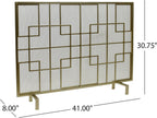 Christopher Knight Home Dorothy Modern Single Panel Iron Firescreen, Gold Finish