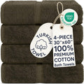 Chakir Turkish Linens 100% Cotton 4-Pack Bath Towels 30x60, Cocoa