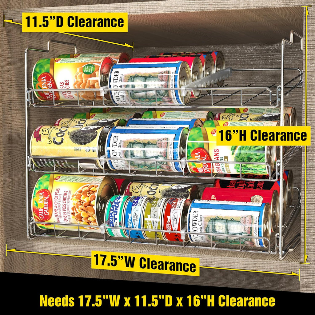 Deco Brothers Stackable Can Rack Organizer Holds Up to 36 Cans, Chrome