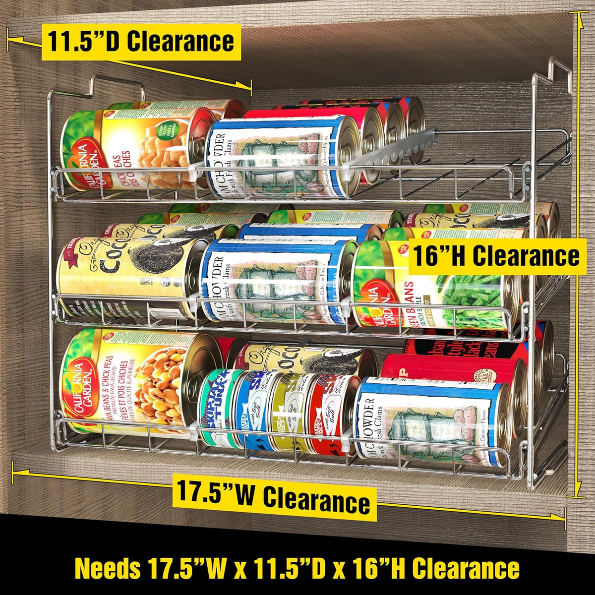 Deco Brothers Stackable Can Rack Organizer Holds Up to 36 Cans, Chrome