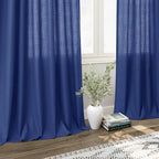Nanspring Classic Blue Linen Curtains 108 Inches Long - Image 6