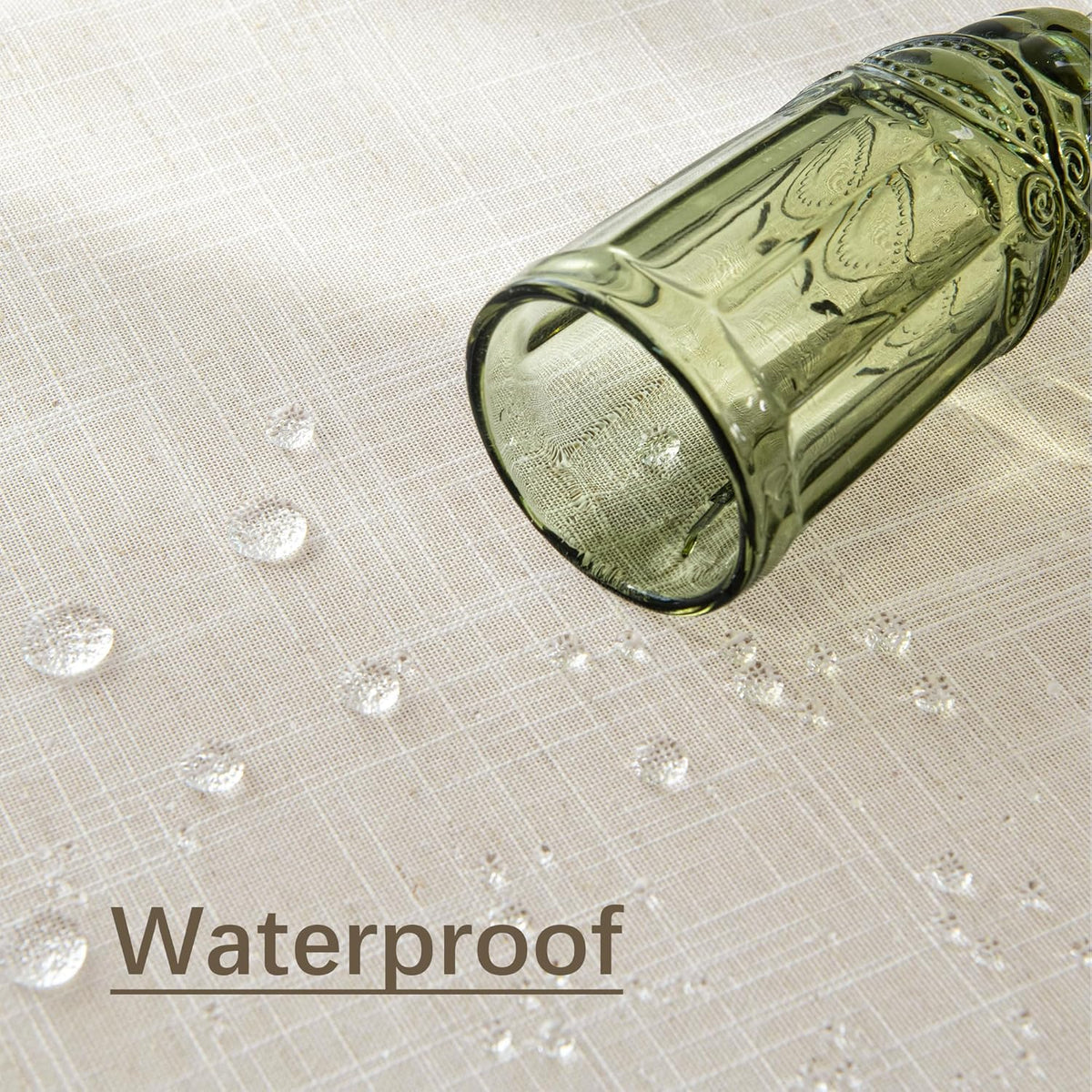 Natural Linen Textured Rectangle Tablecloth, Slubby Lightweight Table Cloth 52 x 108 Inch, Water Resistant Stain Resistant Farmhouse Burlap Table Cover for Kitchen Dining Room