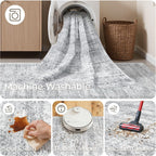 4x10 Runner Rug Non Slip,Washable Hallway Runner Rug,Grey