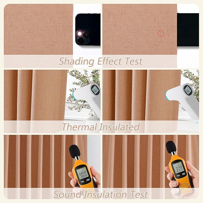 Guken 100% Blackout Curtains 120 Inch Length 2 Panels Set - Image 5