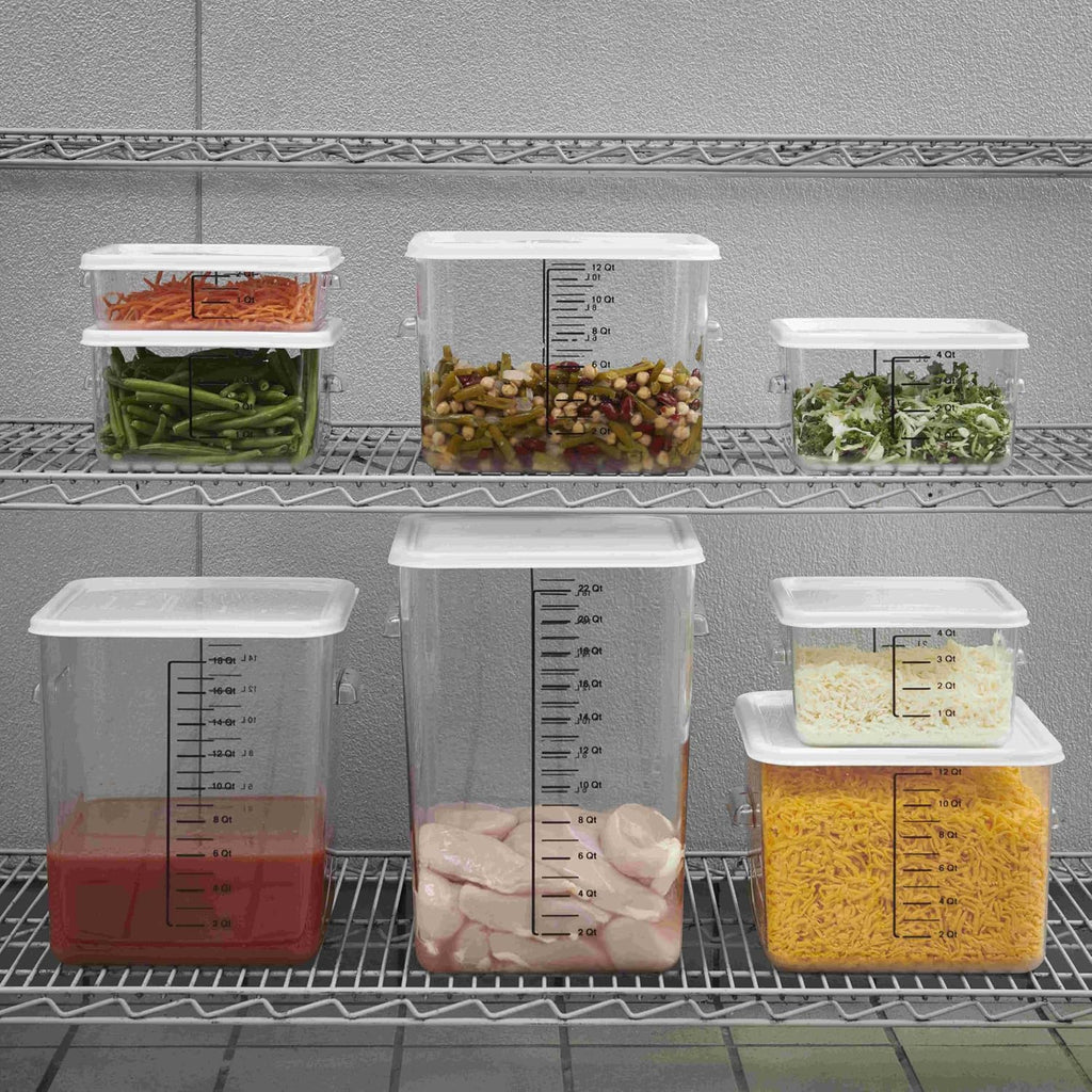 Rubbermaid Commercial Products, Space Saving Square Food Storage Container, 4 Quart, Clear, for Kitchen/Sous Vide/Meal Prep