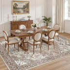 8x10 Area Rugs for Living Room: Washable Soft Brick Red Neutral Rug