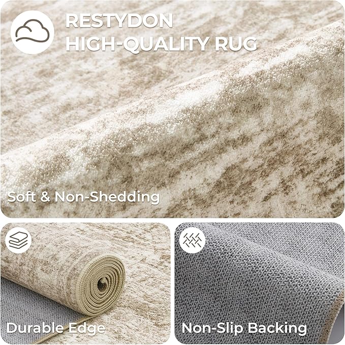 8x10 Area Rugs for Living Room, Non-Slip Backing Large Washable Rug for Nursery - Image 7