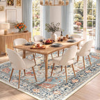 RELEANY Washable Area Rug, 8'x10', Beige/Blue/Orange