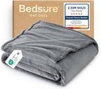 Bedsure GentleSoft Fleece Blanket Twin Size Grey by BEDSURE
