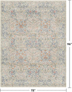 Hazo Haus Boho Beige Blue Living Room Rug 6x8 - Image 2