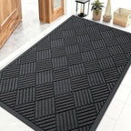 OLANLY Front Door Mat Outside Entrance 47x32, Heavy Duty Sturdy Natural Rubber by OLANLY
