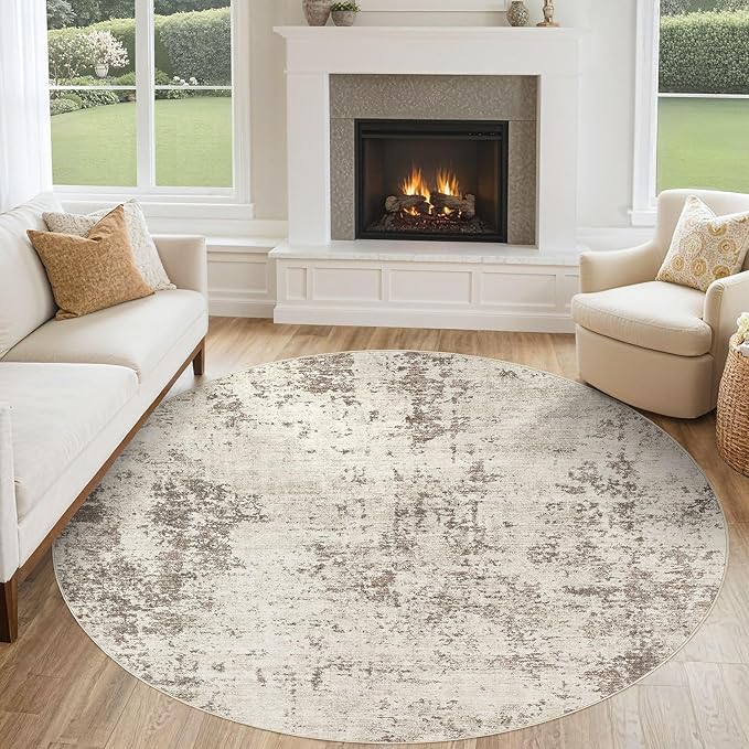 UERMEI 6ft Round Area Rug Living Room Rugs by UERMEI