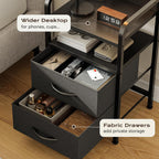 Huuger Nightstands Set of 2, Night Stand with LED Lights, Charging Station