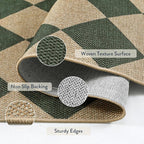 Lahome Colette Checkered Kitchen Runner, 2x8 Easy Jute Runner Rug - Image 3