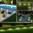 INCX 16Pack Solar Ground Lights Outdoor, 8 LED, IP65 Waterproof, Cold White