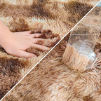 Super Soft Fluffy Living Room Area Rug 2x8 ft Tie-Dyed Brown Shaggy Furry - Image 6