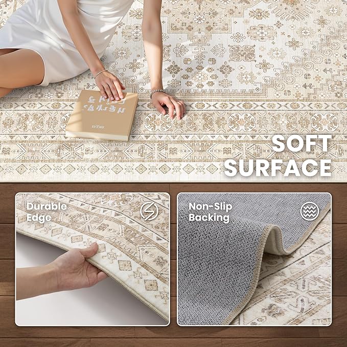 zesthome 8x10 Area Rugs for Living Room, Non-Slip Backing Washable Rugs - Image 6