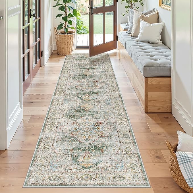 Madane Runner Rug 2x8, Washable Hallway Runner Rugs, Non-Slip Low-Pile Soft by Madane