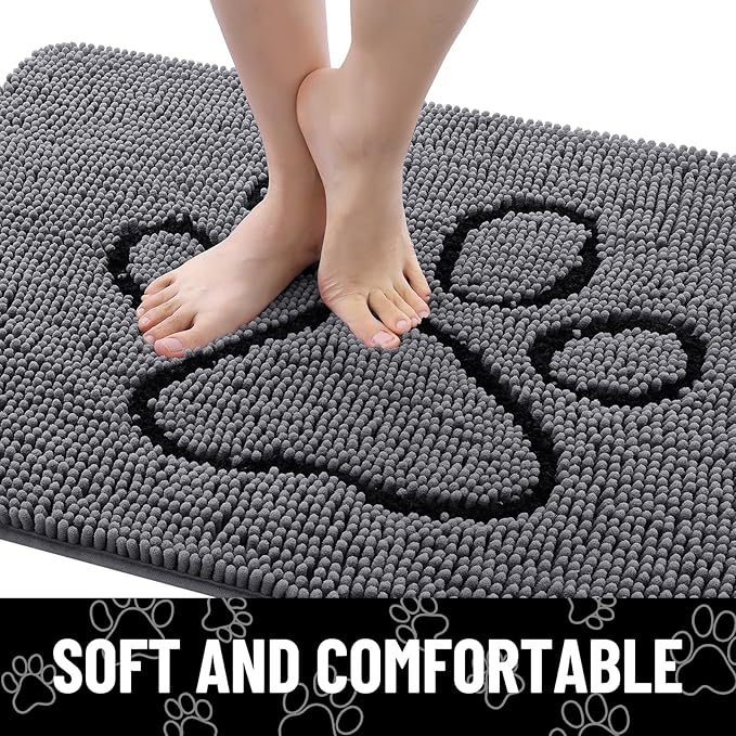Smiry Dog Door Mat for Muddy Paws, Absorbent Dirt Trapper Non Slip Quick Dry - Image 4