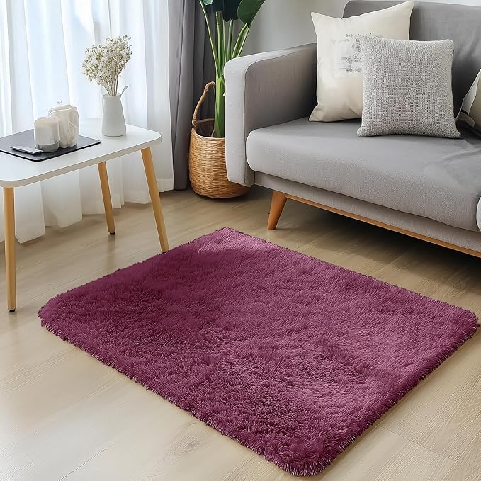 OLANLY 2x3 Machine Washable Small Bedside Rug, Soft Fluffy Shaggy Entryway - Image 3