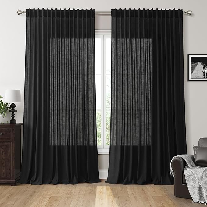 Nanspring Extra Wide Linen Curtains by Nanspring
