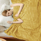 Bedsure GentleSoft Yellow Fleece Blanket - Image 3