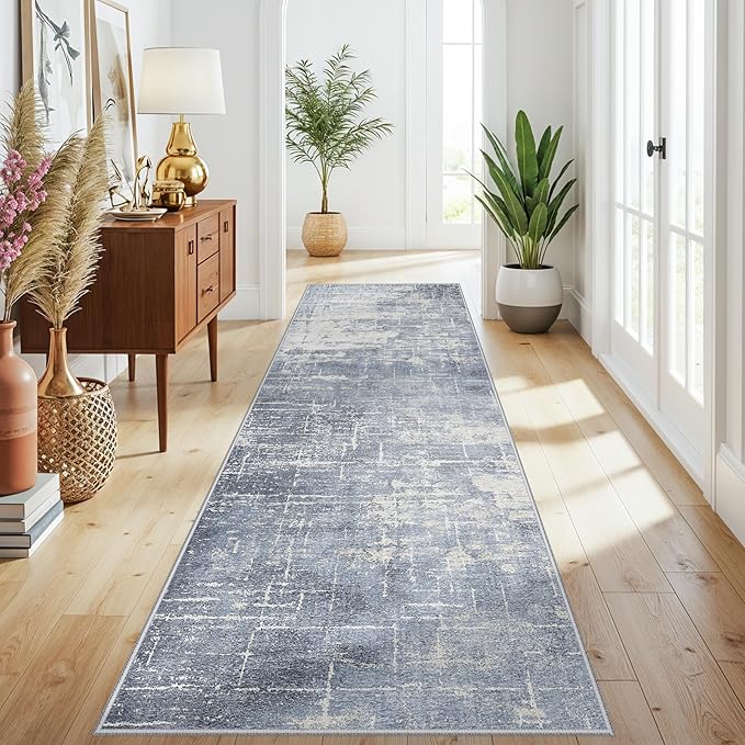 Abstract 3x10 Kitchen Rug Runners: Washable 10ft Hardwood Floor Mat Bathroom - Image 2