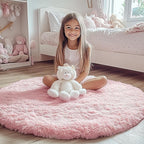 ONASAR Light Pink Round Area Rugs 3ft - Image 3
