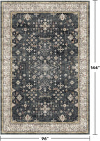 Black Boho Rug for Living Room 8x12 - Image 2