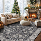 Vintage 10x14 Washable Area Rug: Large Living Room Rugs Indoor Soft Stain by HYHAOYUNLAI