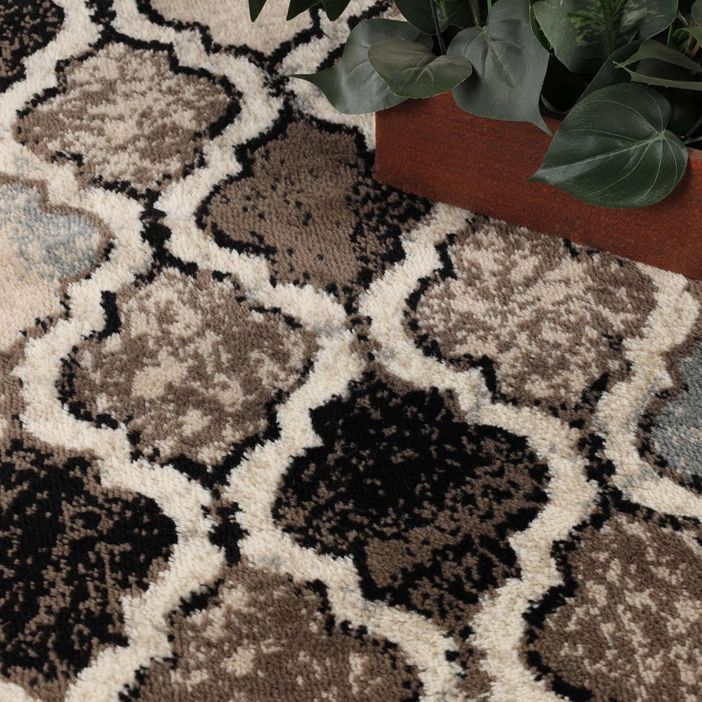Superior Indoor Runner Rugs, Modern Area Rug, 2'7"x8', B Ivory