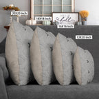Fall Pillow Covers 18x18 Set of 2 Gray Pumpkin Decorations for Home