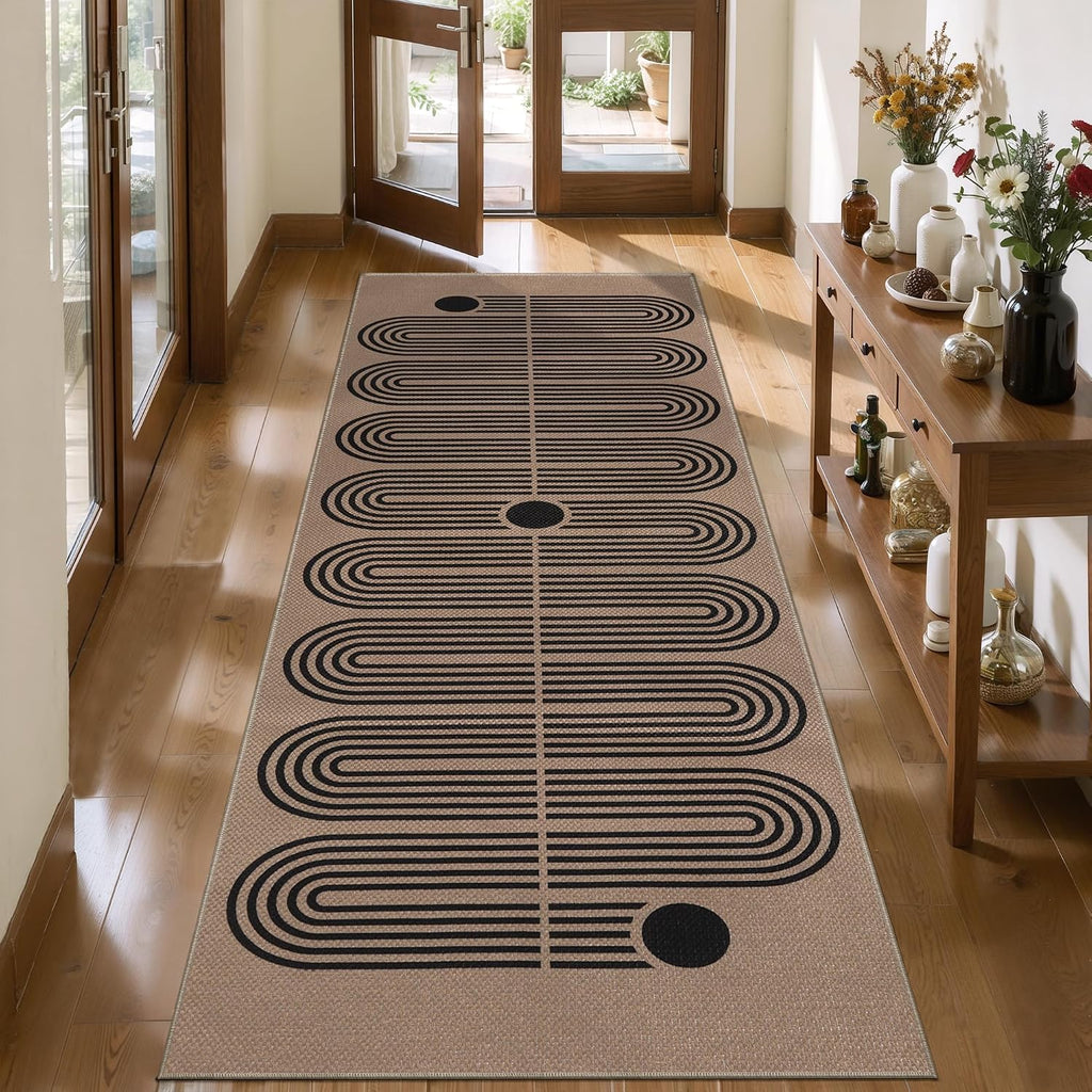 Tangsoo Easy Jute 5x7 Large Washable Non-Slip Area Rug for Dining Room