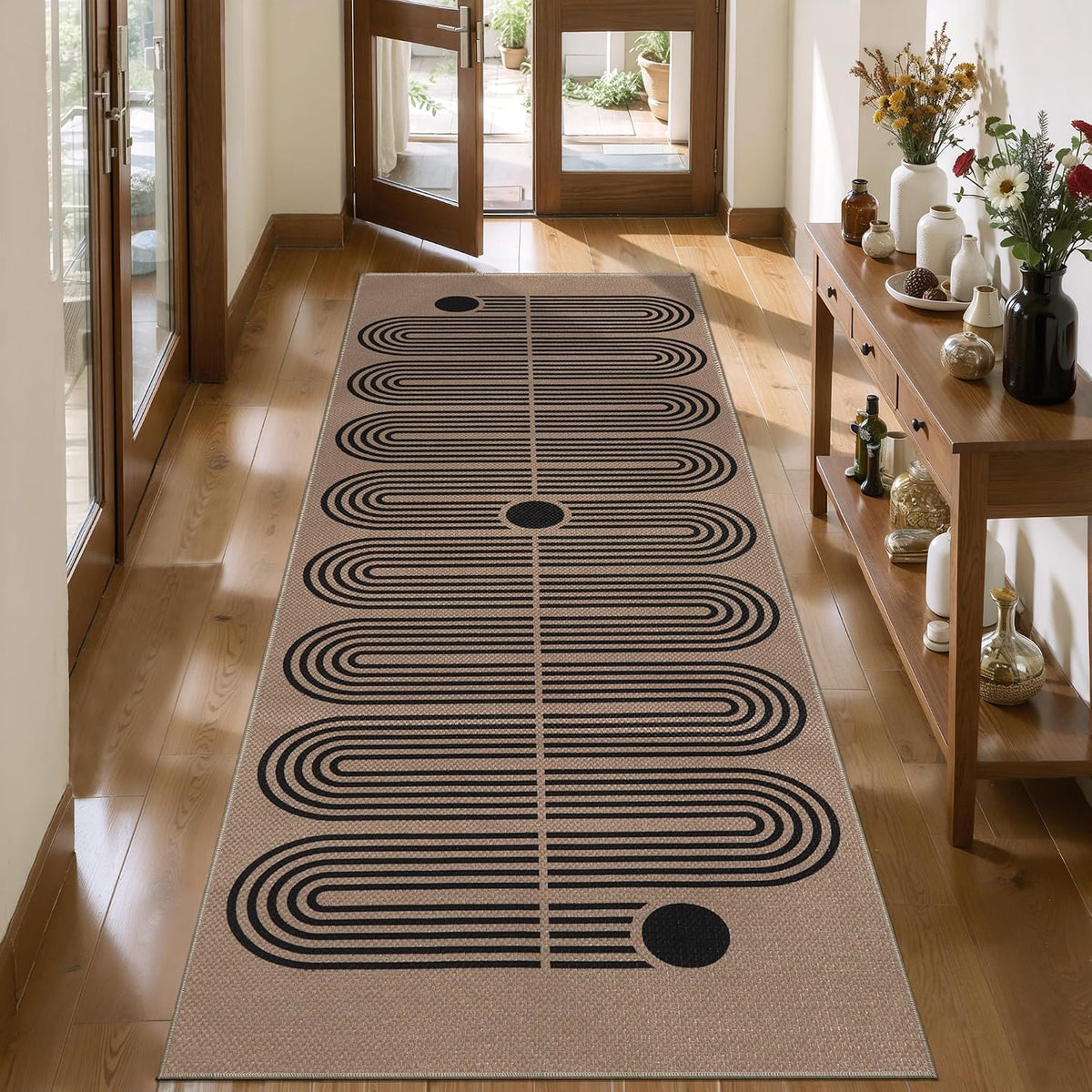 Tangsoo Easy Jute 5x7 Large Washable Non-Slip Area Rug for Dining Room