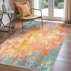 Washable Area Rugs 3'x5' Non-Slip Modern Abstract Soft by RELEANY