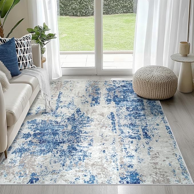 4x6 Area Rugs for Living Room Rug Washable: Abstract Rug for Dining Room by Aelenmu