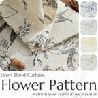 jinchan Floral Curtains 108 Inch Length Black Flower Linen Farmhouse Curtain - Image 6
