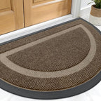 OLANLY Half Circle Door Mat Indoor Outdoor Entrance Welcome, Waterproof by OLANLY