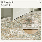 5x7 Area Rugs Green Orange Low Pile Indoor Washable Trendy Faded Style Rugs - Image 7